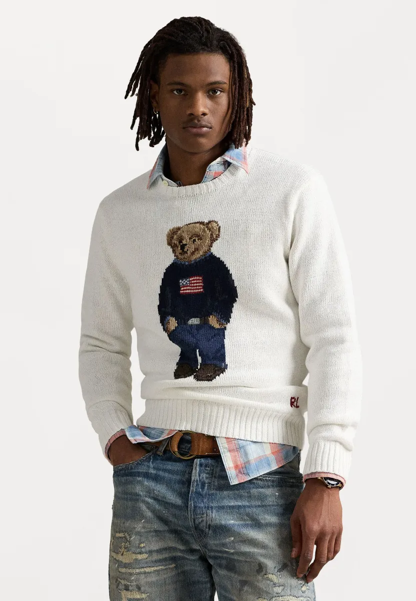 LONG SLEEVE UNISEX - Strickpullover - deckwash white