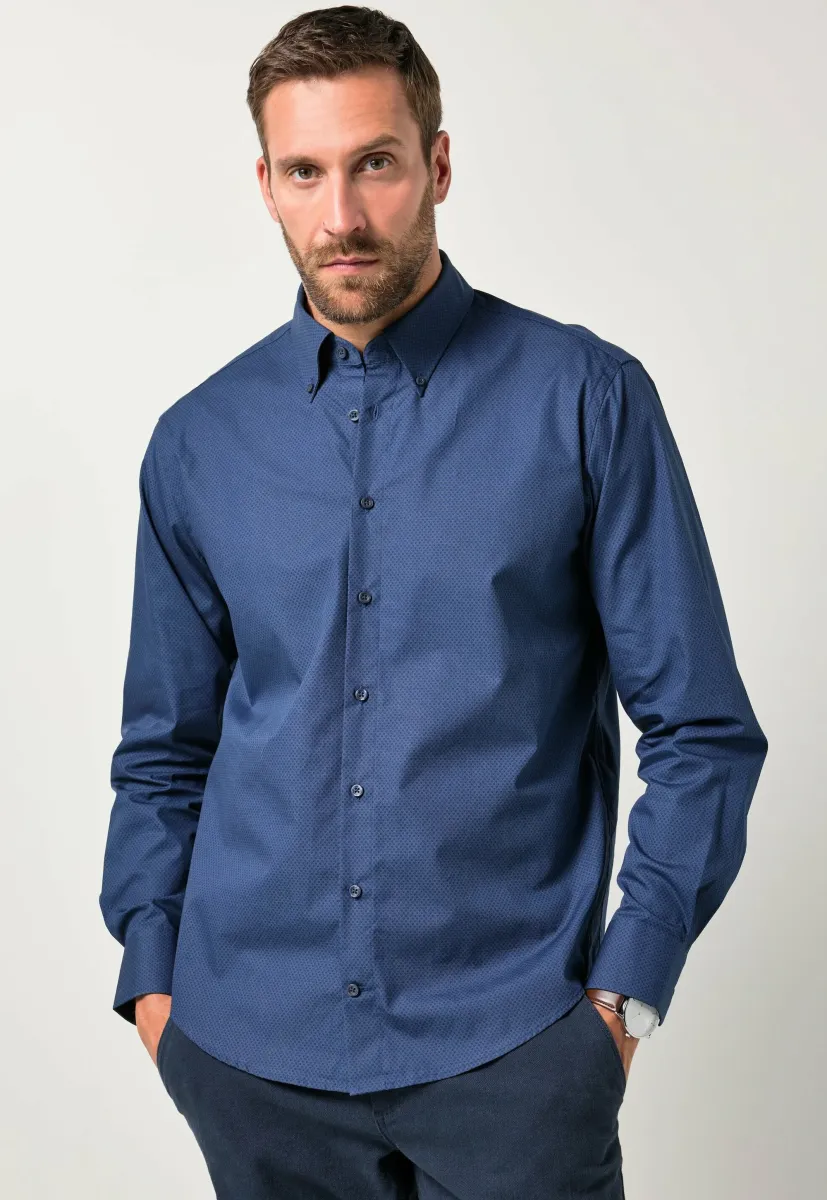 LONG-SLEEVED MINIMAL BUTTON DOWN COLLAR MODERN FIT - Hemd - navy blue
