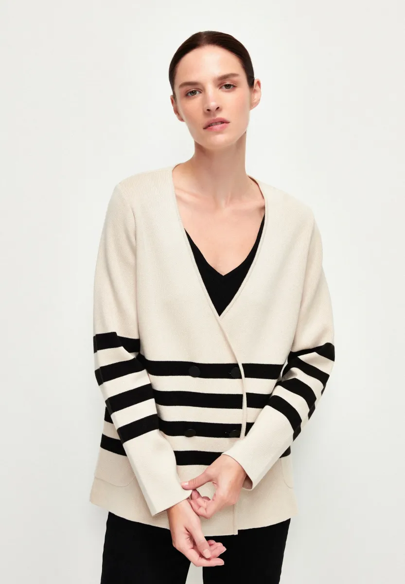 LONG  - Strickjacke - beige