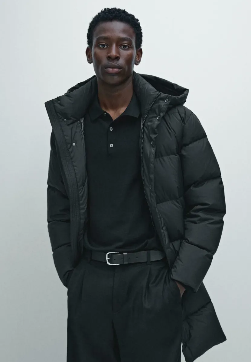 LONG WATER-REPELLENT PUFFER  - Daunenjacke - black