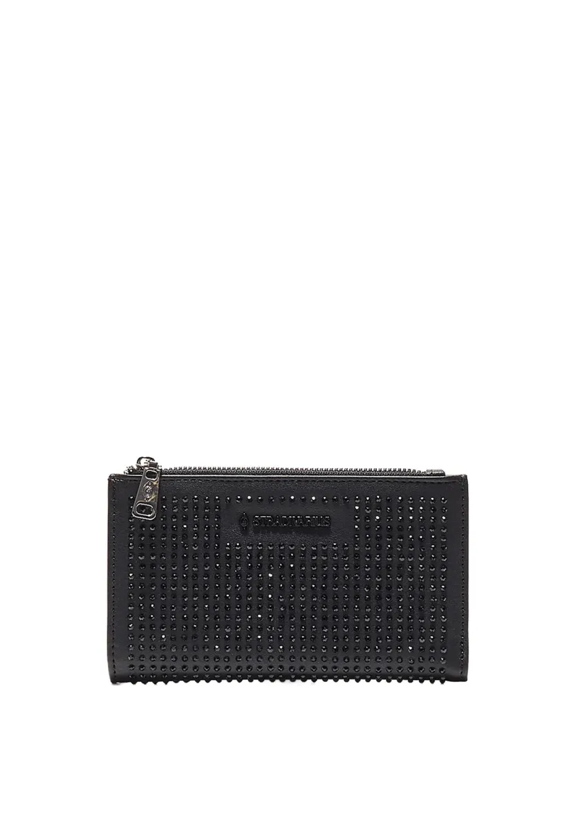 LONG WITH RHINESTONES - Geldbörse - black