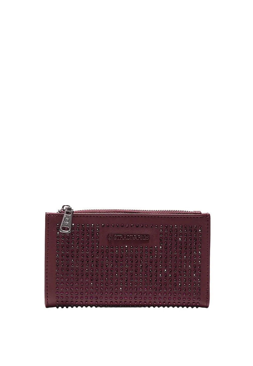 LONG WITH RHINESTONES - Geldbörse - bordeaux