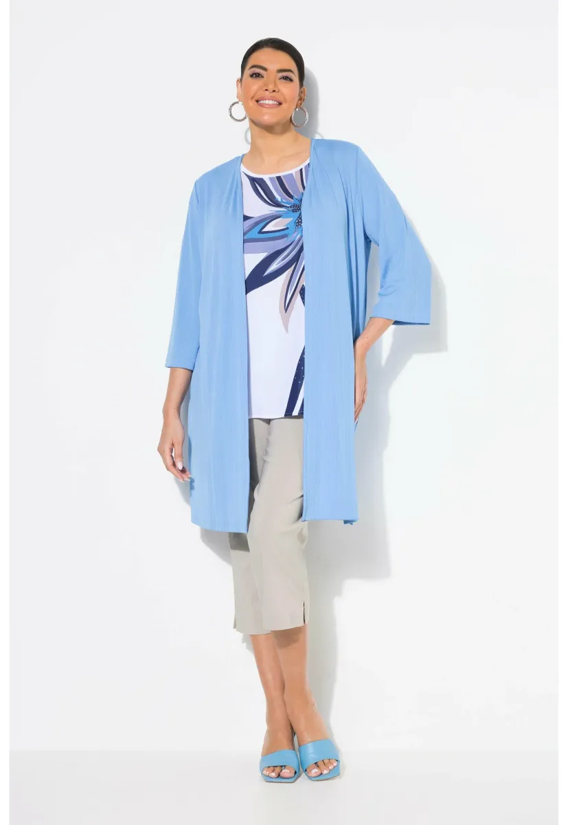 LONGLINE - Strickjacke - pale blue