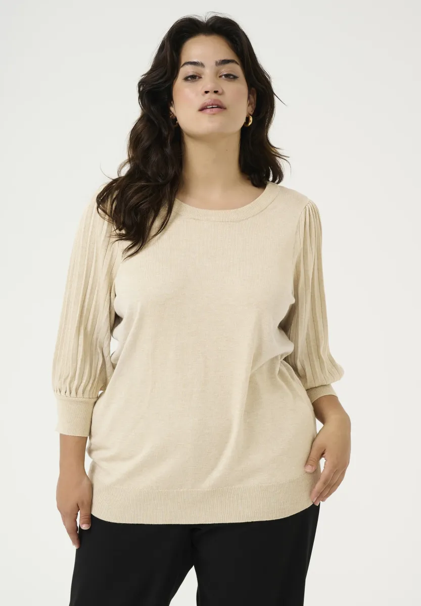 LONI 3/4 SL - Strickpullover - feather gray melange