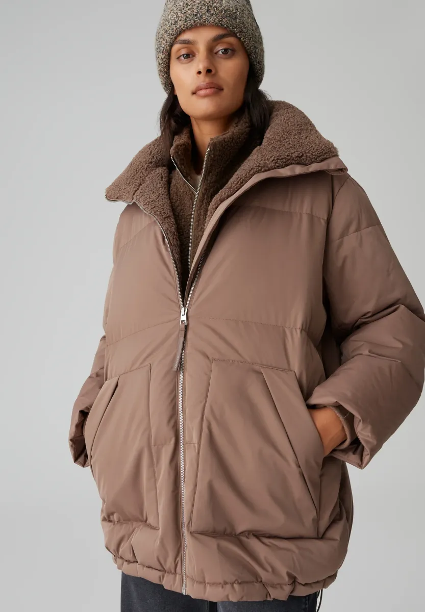 LOOSE FIT QUILTED - Wintermantel - cocoa