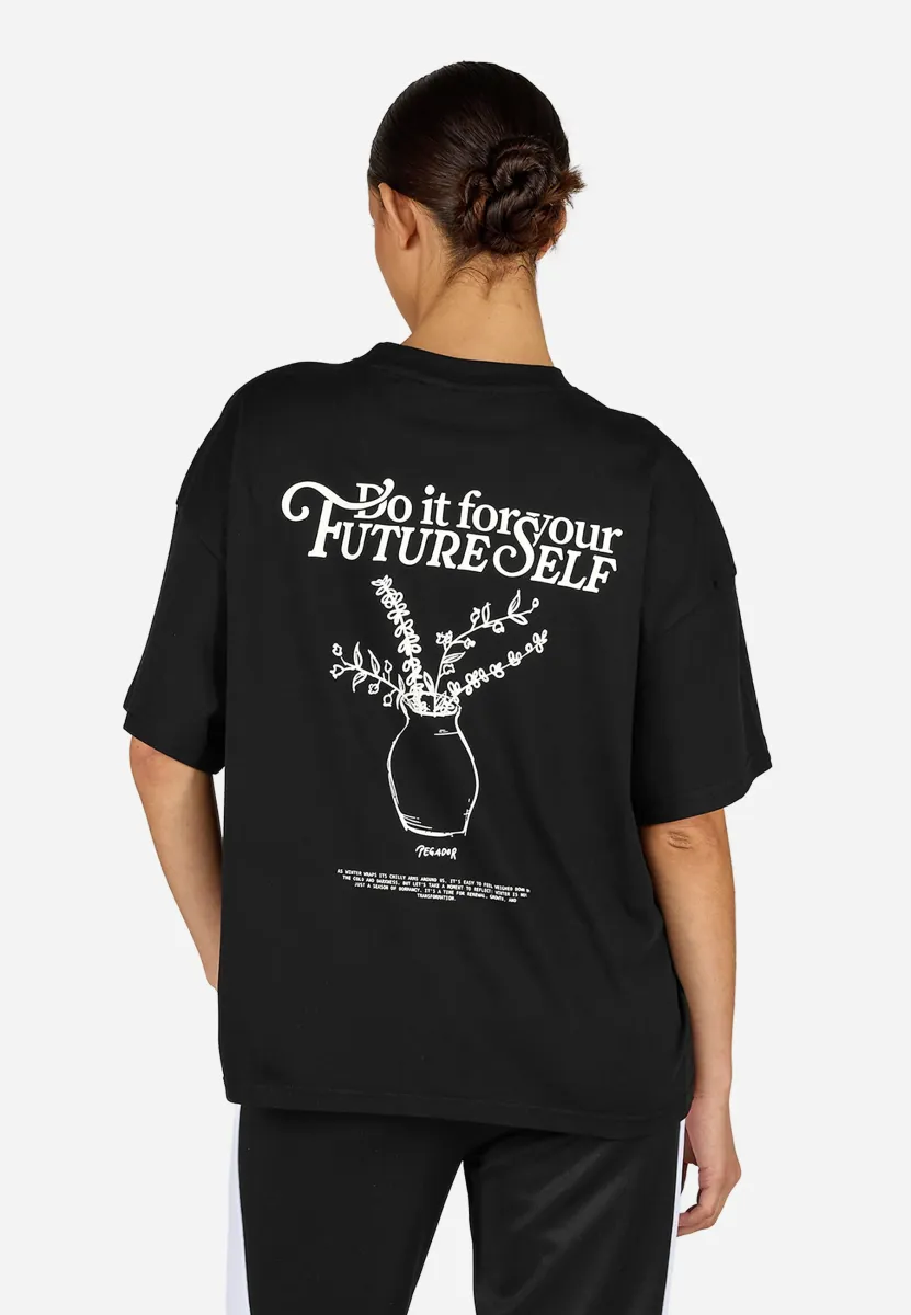 LORCA HEAVY OVERSIZED TEE - T-Shirt print - washed black