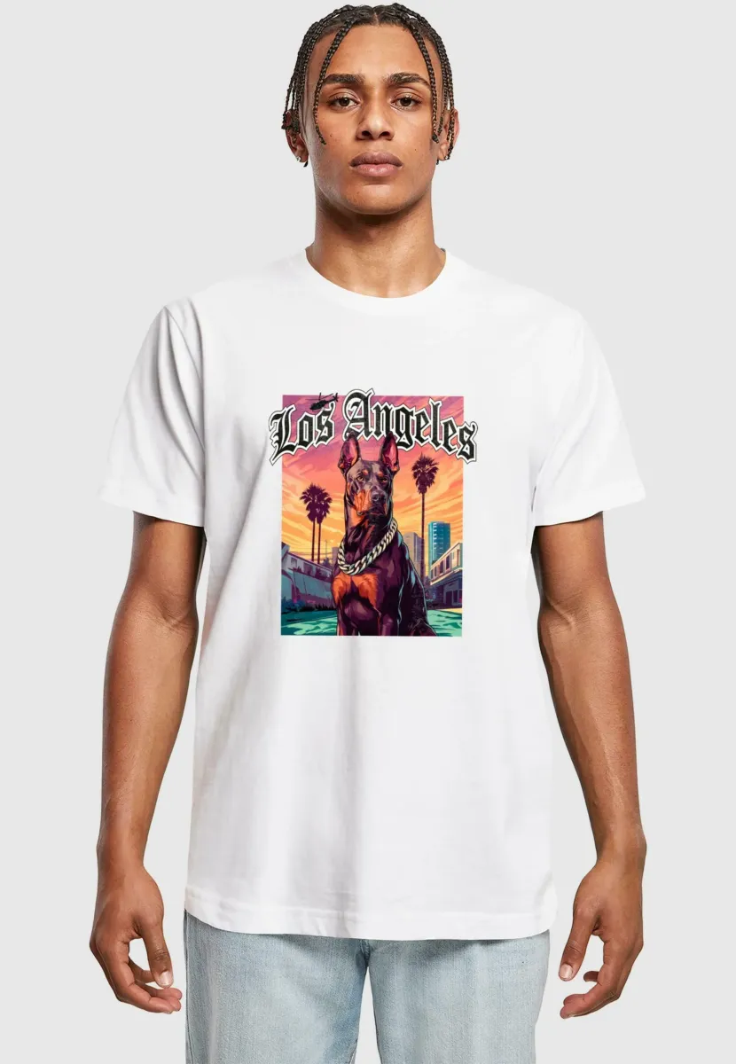 LOS ANGELES DOG TEE - T-Shirt print - white