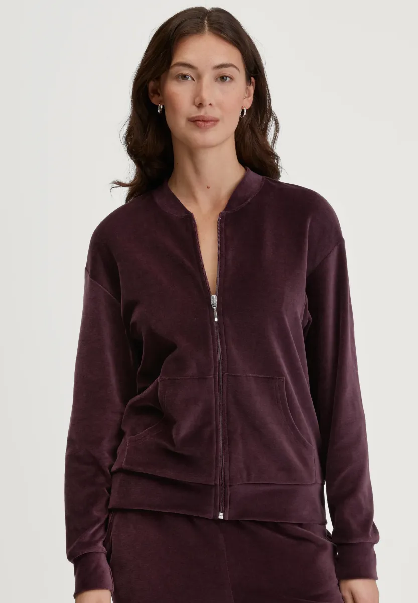 LOUNGE  - Sweatjacke - black cherry