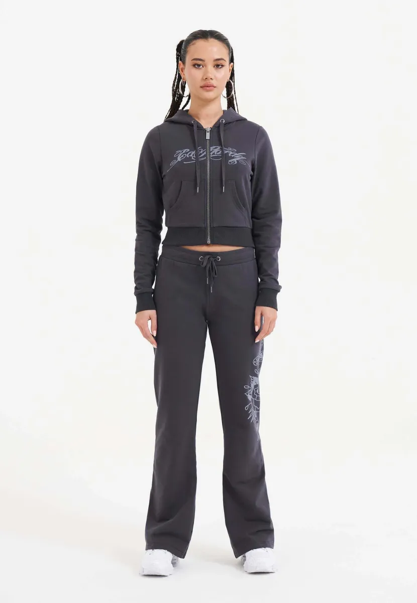 LOVE IS MYSTERY FLARED JOGGER - Jogginghose - charcoal