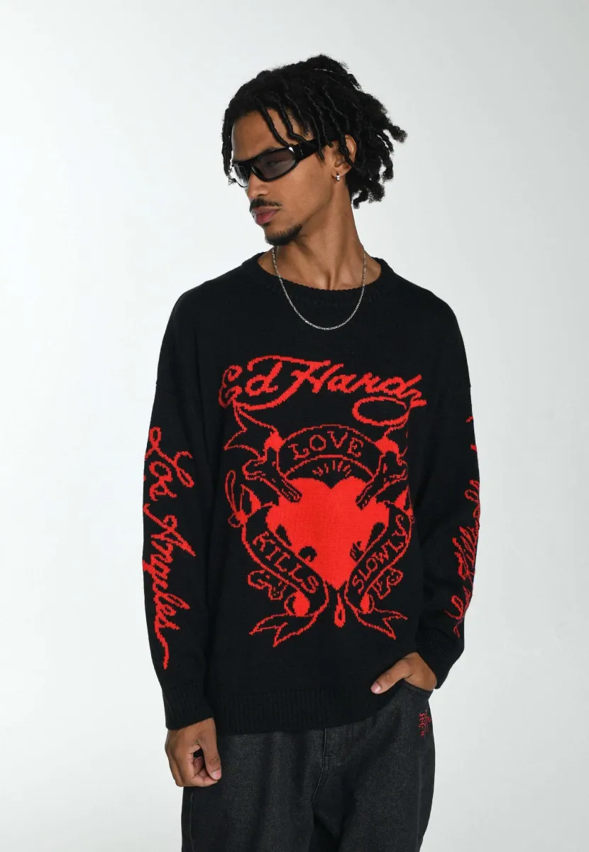 LOVE KILL - Strickpullover - black