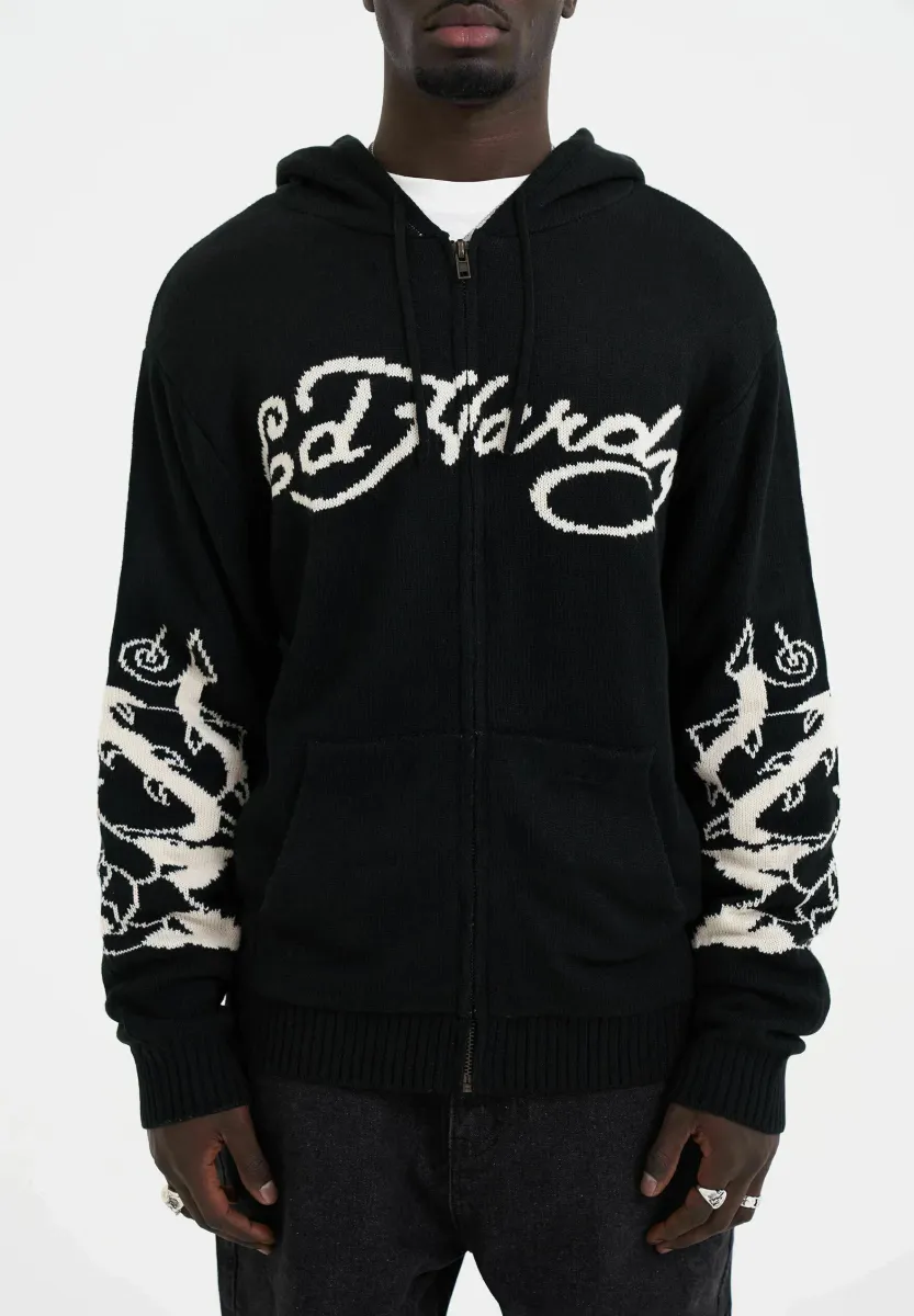 LOVE KILLS ZIP THRU - Strickjacke - black