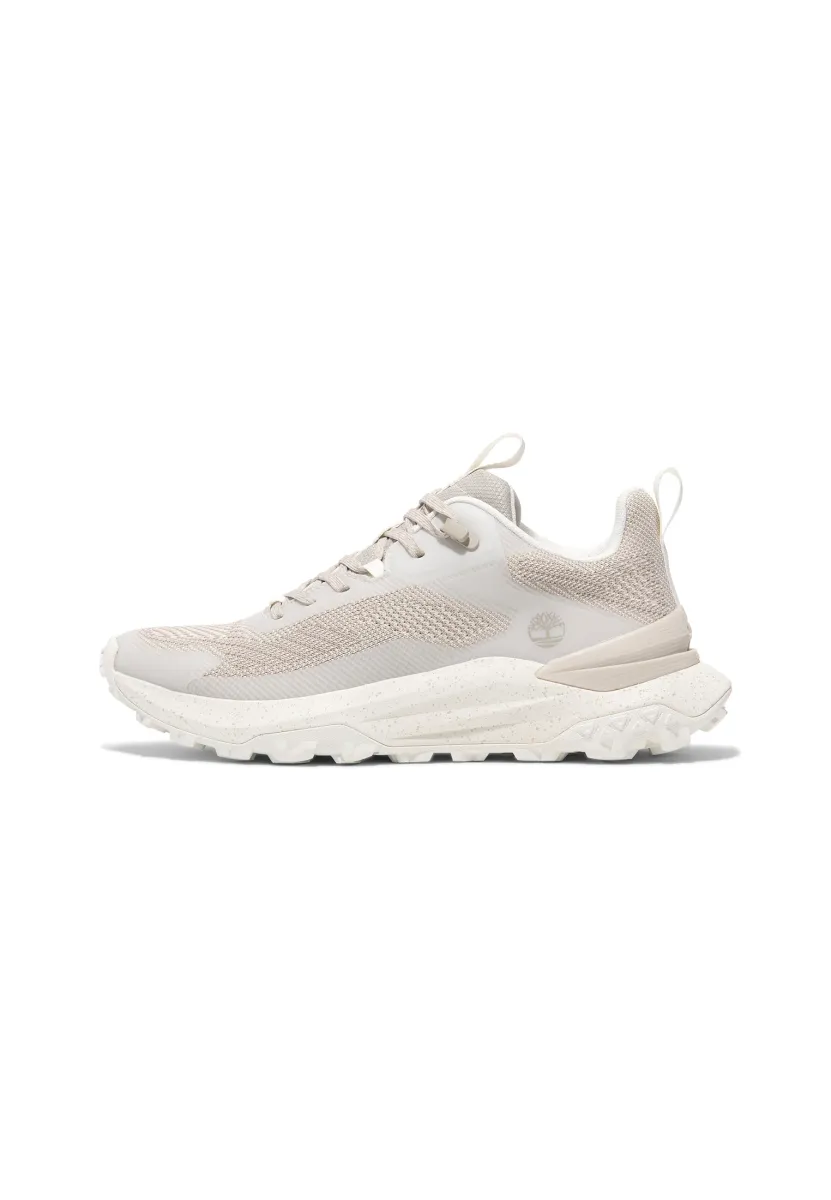 LOW LACE UP  - Sneaker low - light taupe knit w white