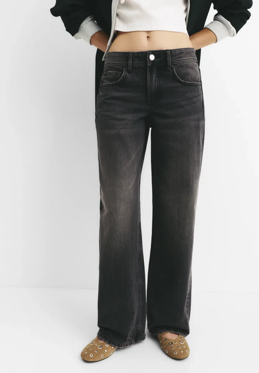 LOW WAIST - Jeans Straight Leg - black