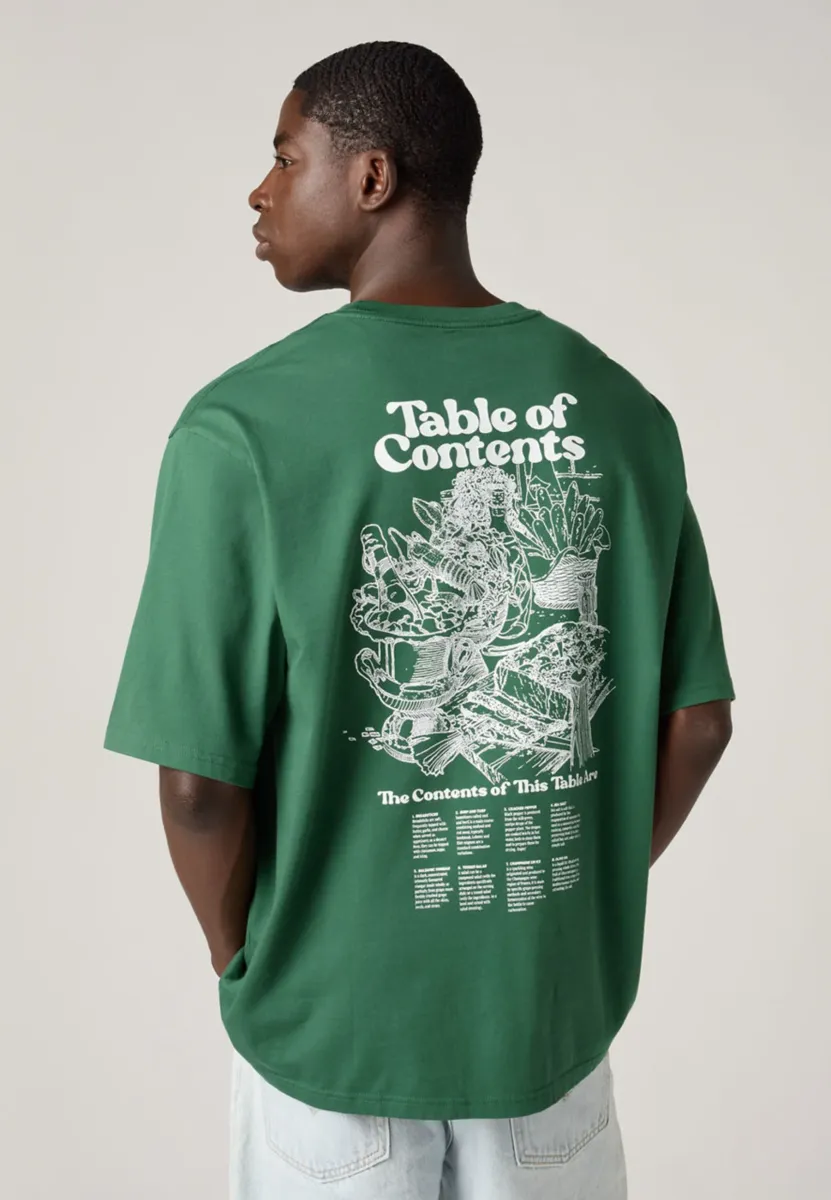 LSE HALF SLEEVE TEE - T-Shirt print - table of contents dark green body white logo
