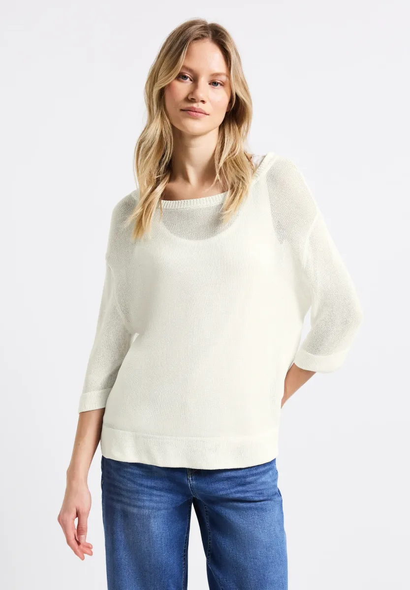 LÄSSIGER - Strickpullover - weiß