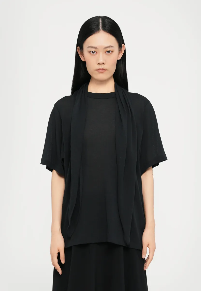 LUDO SHEER TEE - Strickpullover - black