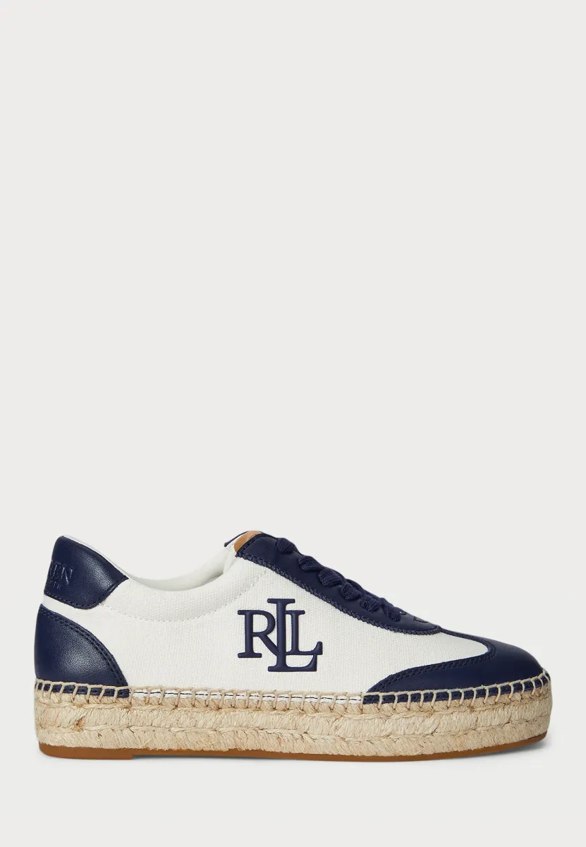 LUIZE CANVAS & NAPPA ESPADRILLE SNEAKER - Sneaker low - natural/refined navy