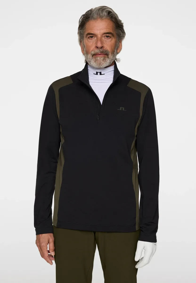 LUKAS QUARTER ZIP MID LAYER - Langarmshirt - black