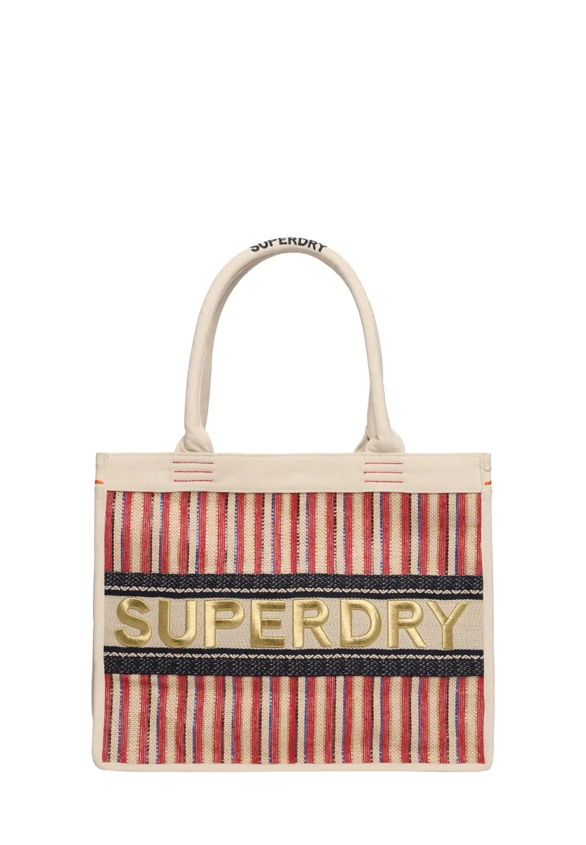 LUXE EMBROIDERED - Shopping Bag - ecru/red