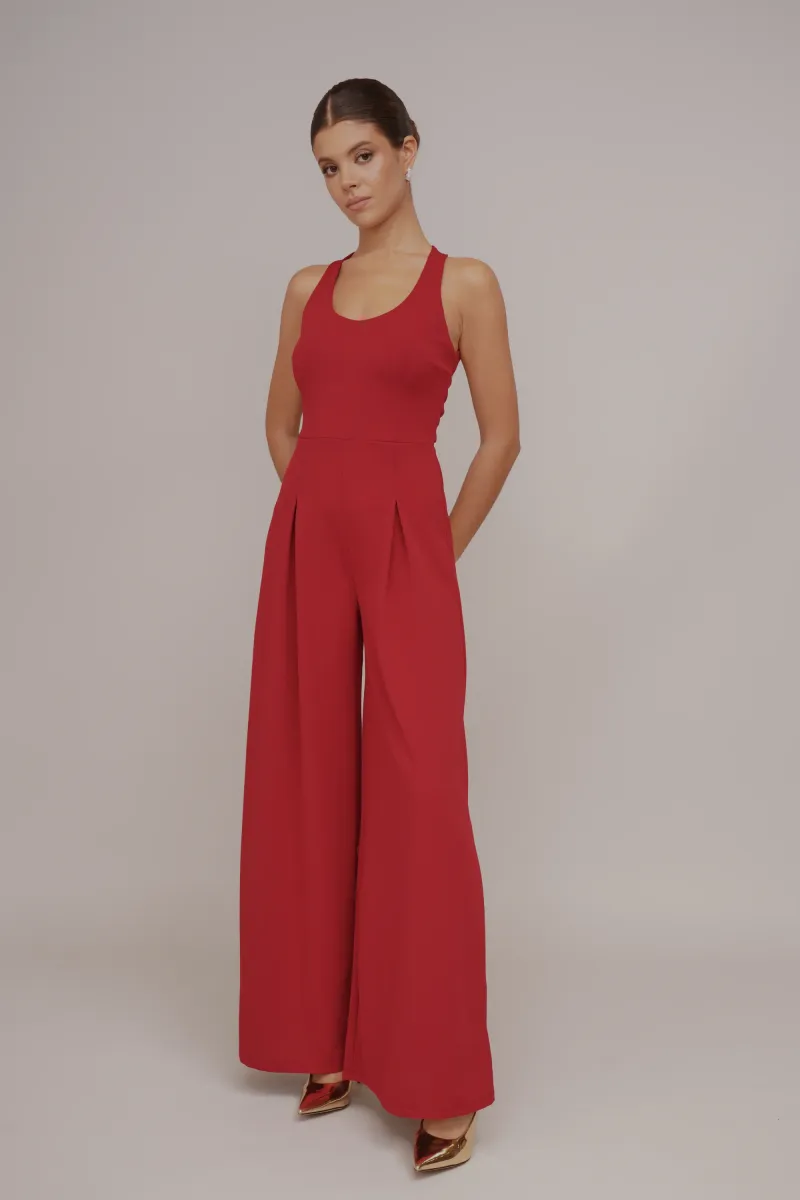 LYDIA BACK DETAIL - Jumpsuit - cherry red