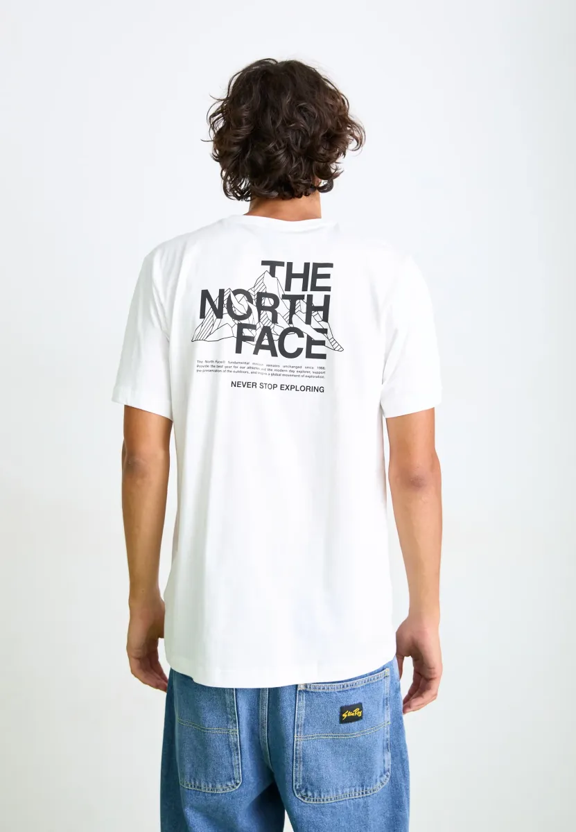 M MOUNTAIN SKETCH SS TEE - T-Shirt print - white