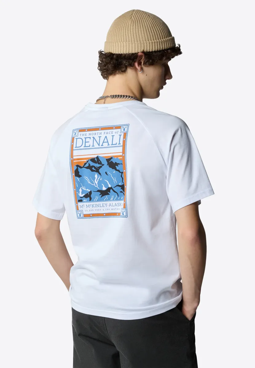 M SS NORTH FACES TEE - T-Shirt print - tnf white