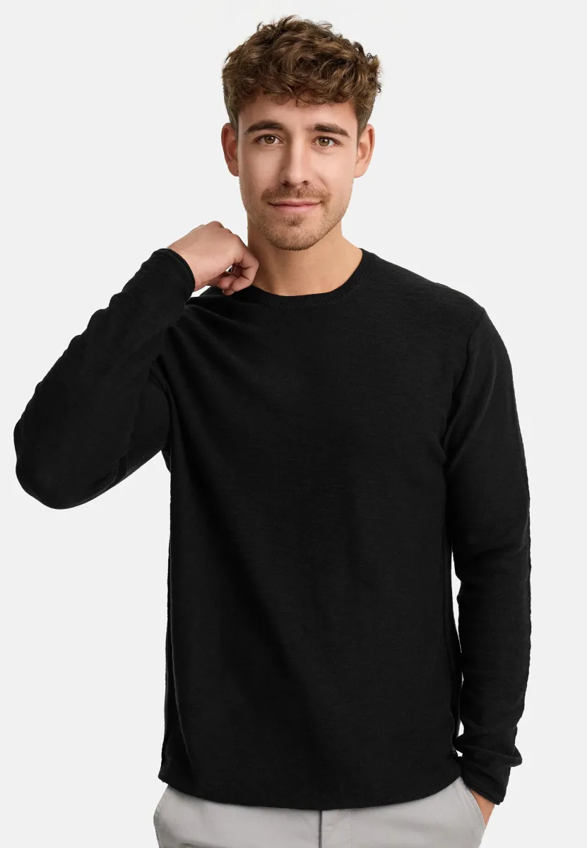 MACEDONIO - Strickpullover - black