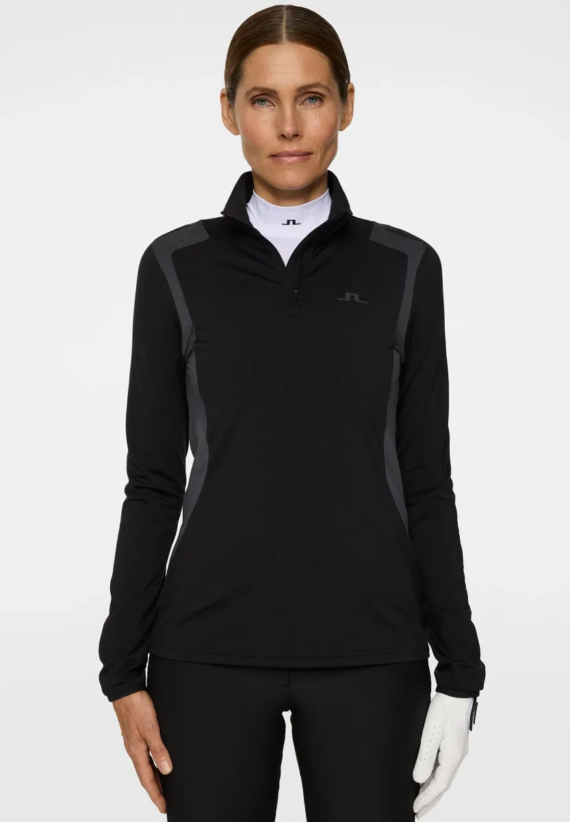 MAE QUARTER ZIP MID LAYER - Langarmshirt - black