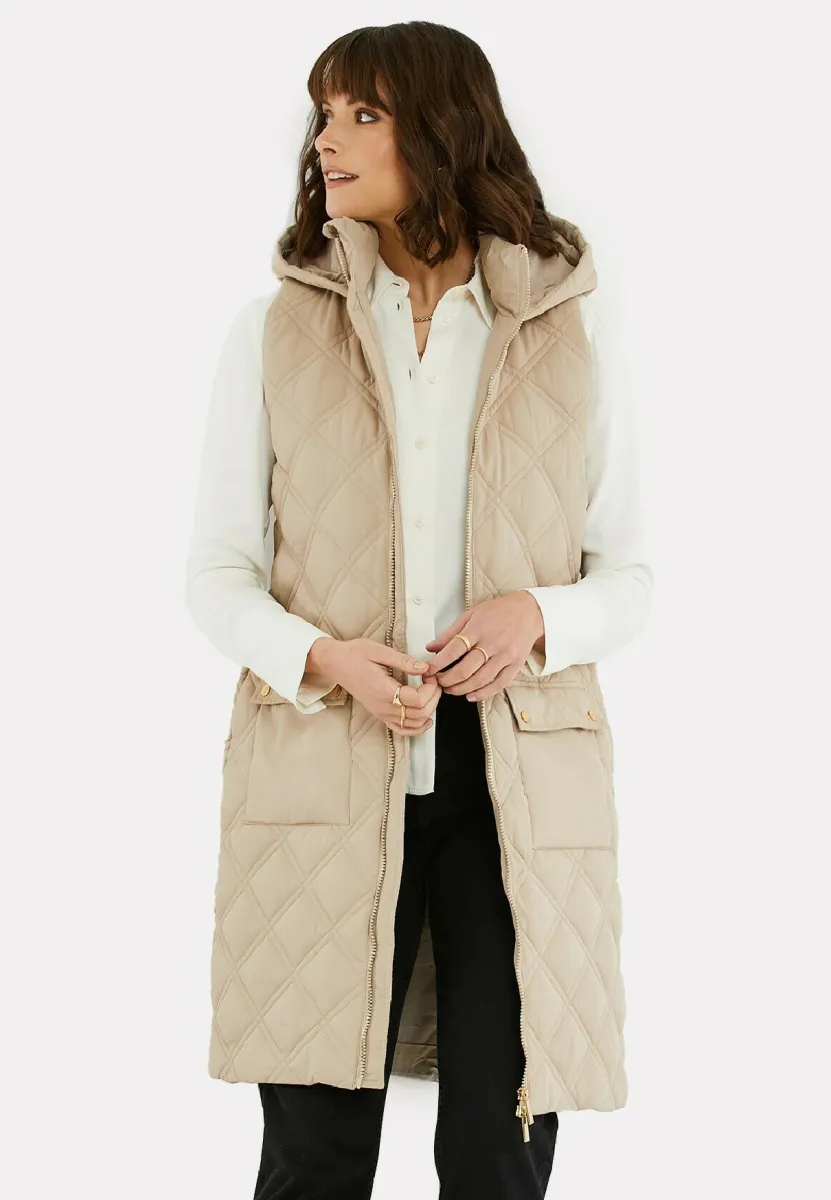 MAGGIE DIAMOND QUILTED  - Weste - taupe