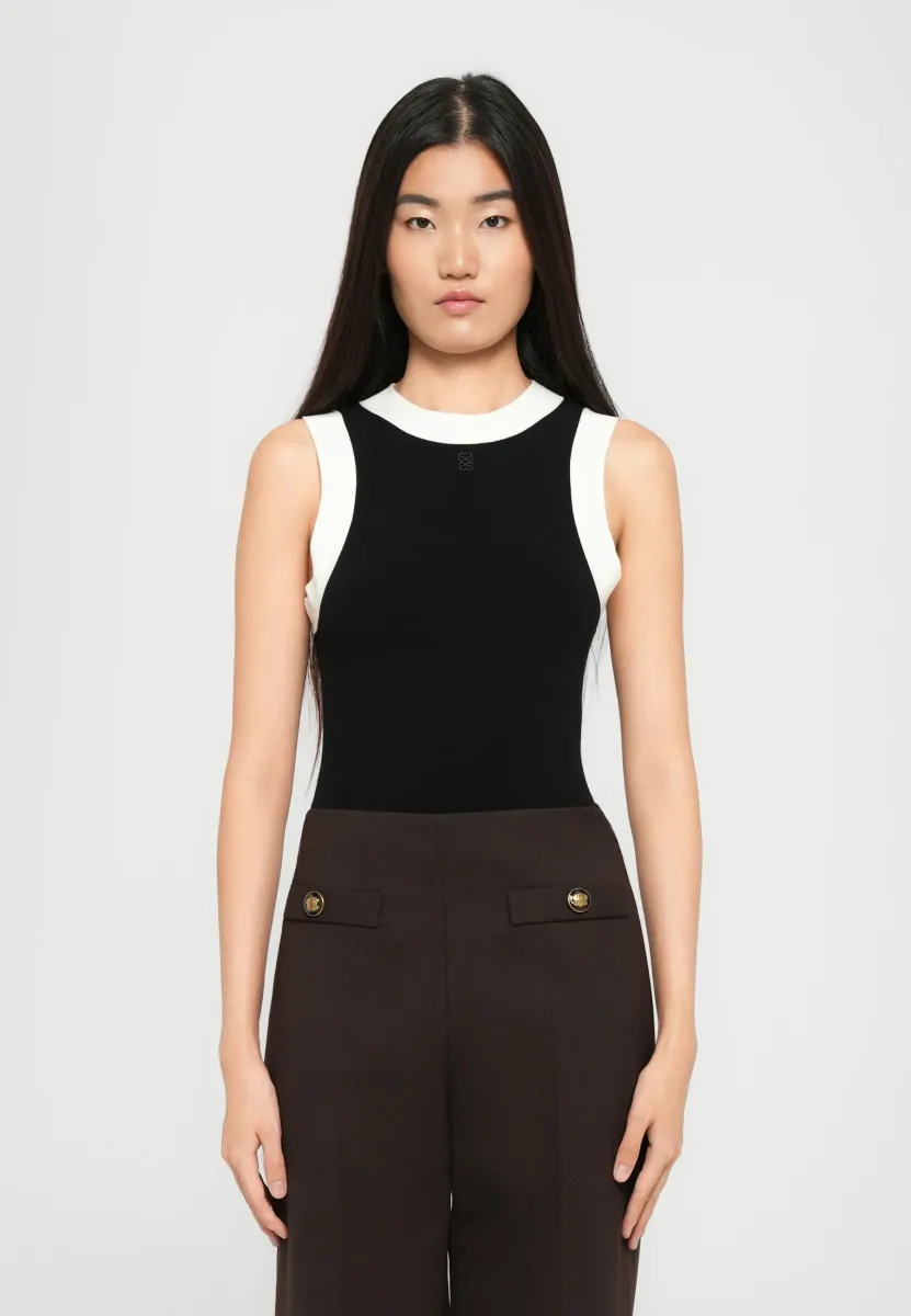 MAILLE BICOLORE - Top - noir