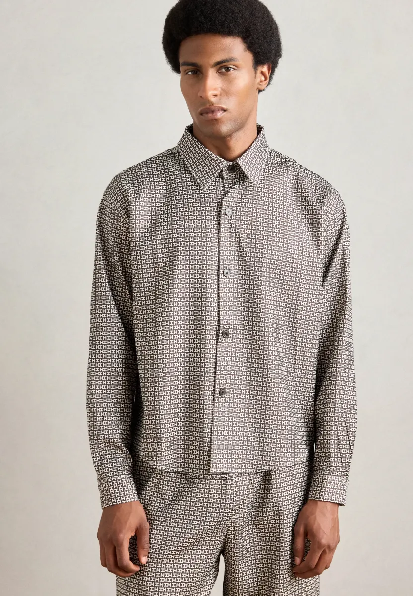 MAKOKO MONOGRAM PRINT SHIRT - Hemd - brown