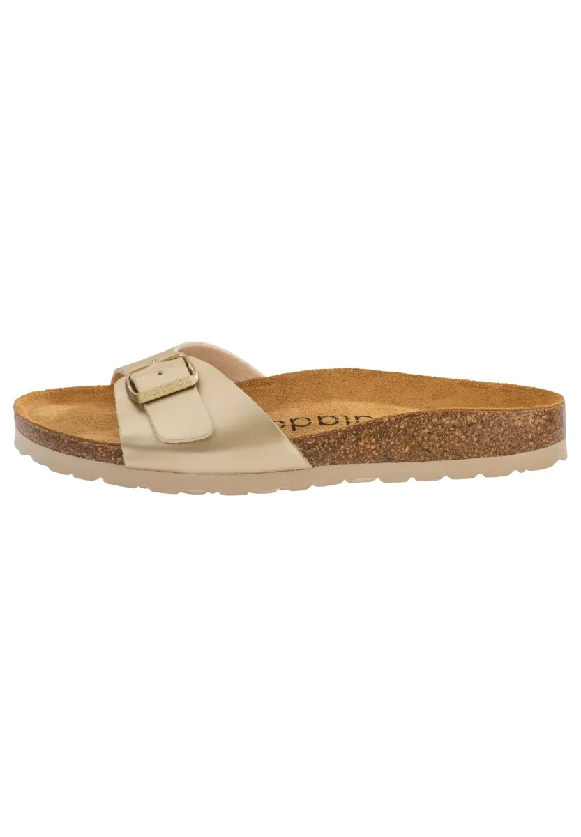 MALTA - Pantolette flach - gold creme