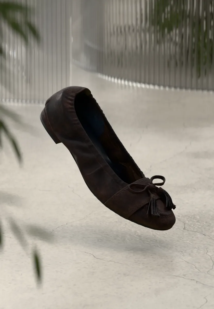 MALU - Klassischer Ballerina - brown