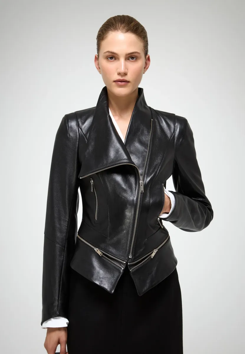 MARCELA - Lederjacke - black