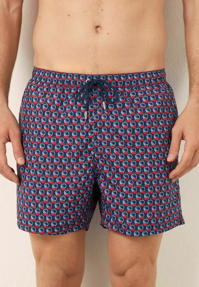 MARINA - Badeshorts - dark blue red with print