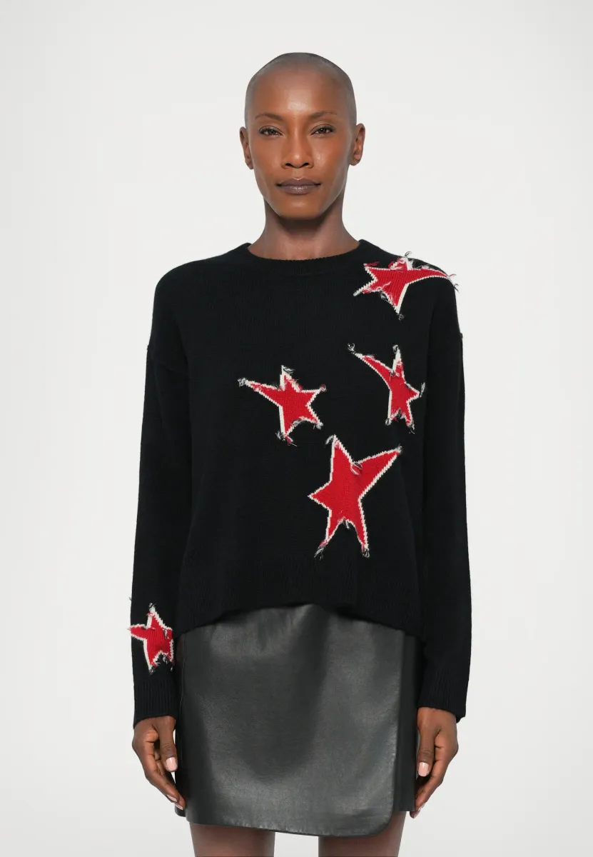 MARKUZ STARS OUTLINE - Strickpullover - black