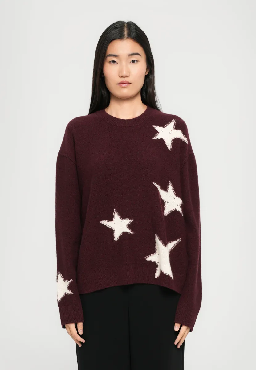 MARKUZ STARS - Strickpullover - burgundy