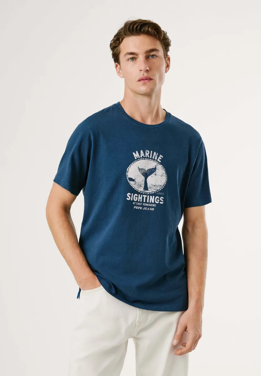 MARLON TEE - T-Shirt print - dulwich blue