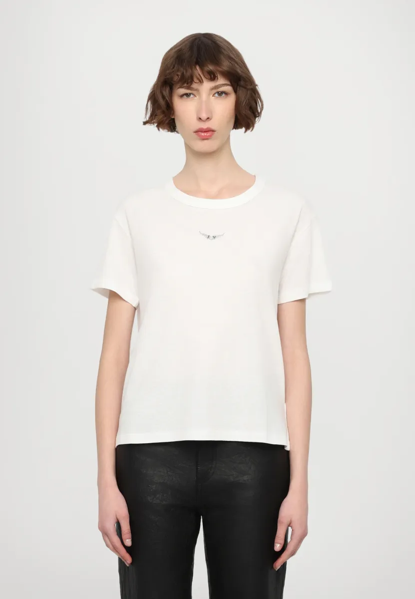 MARTA WINGS STRASS - T-Shirt print - blanc