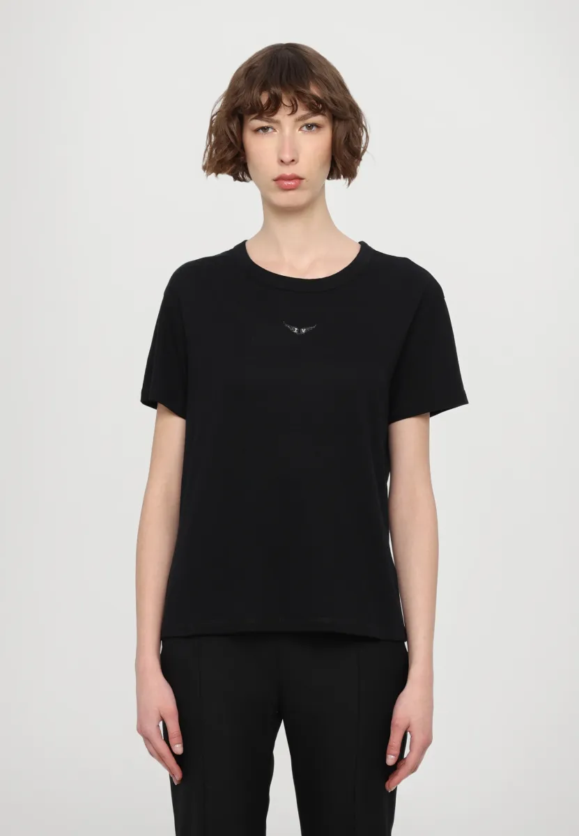 MARTA WINGS STRASS - T-Shirt print - noir