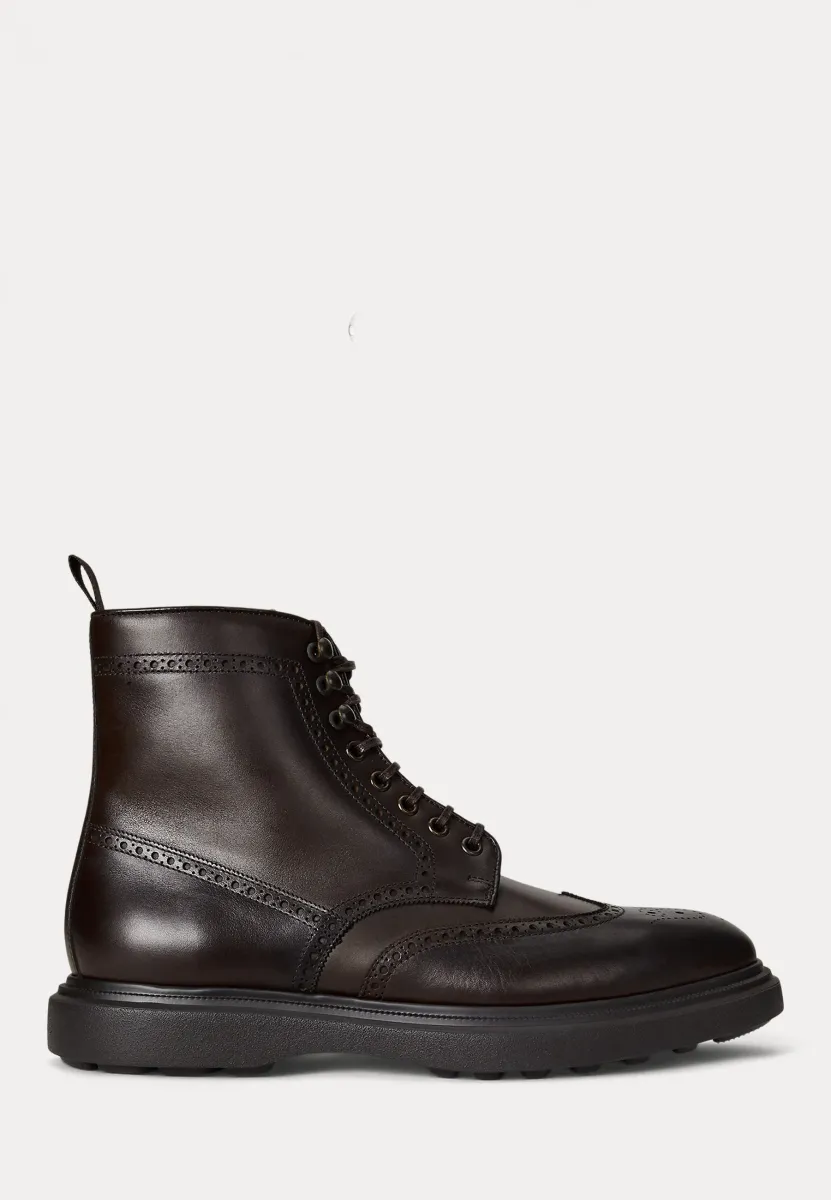 MARTELLI LEATHER WINGTIP BOOT - Schnürstiefelette - dark brown