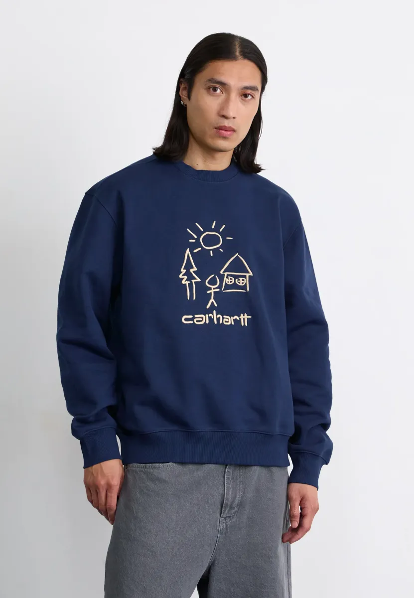 MASTERPIECE  - Sweatshirt - air force blue/dusty brown