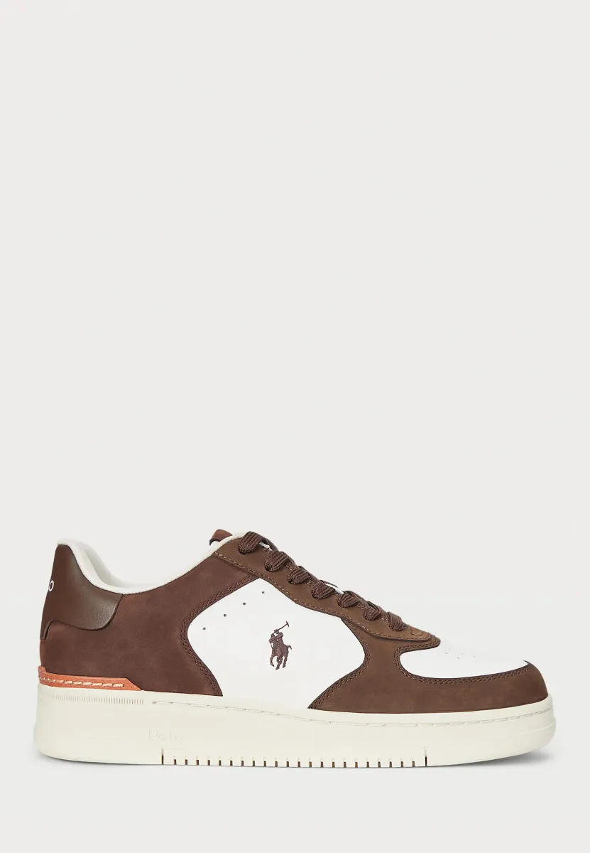 MASTERS COURT NUBUCK & LEATHER SNEAKER UNISEX - Sneaker low - deckwash white/tonal brown