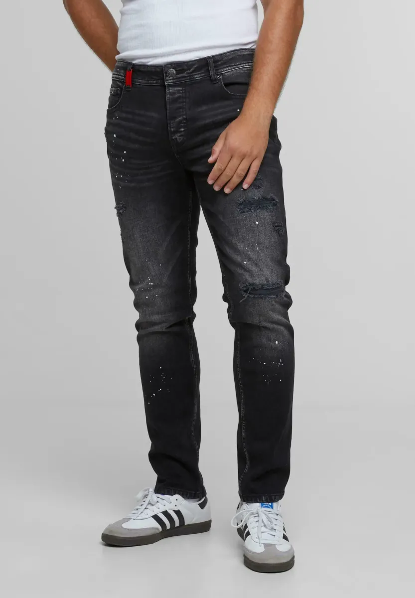 MATEO DESTROYED SLIM FIT  - Jeans Slim Fit - black