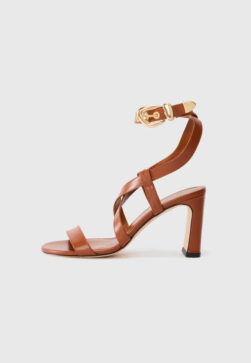 MAVEN - High Heel Sandalette - luxe saddle
