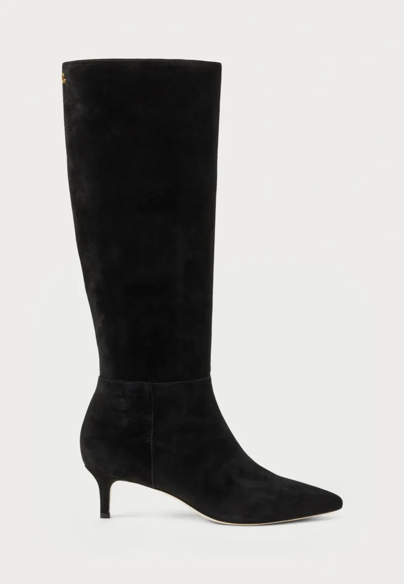 MCKAY SUEDE TALL BOOT HEEL - Stiefel - black