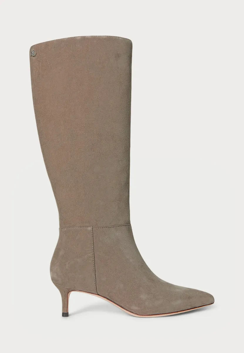 MCKAY SUEDE TALL BOOT HEEL - Stiefel - taupe brown