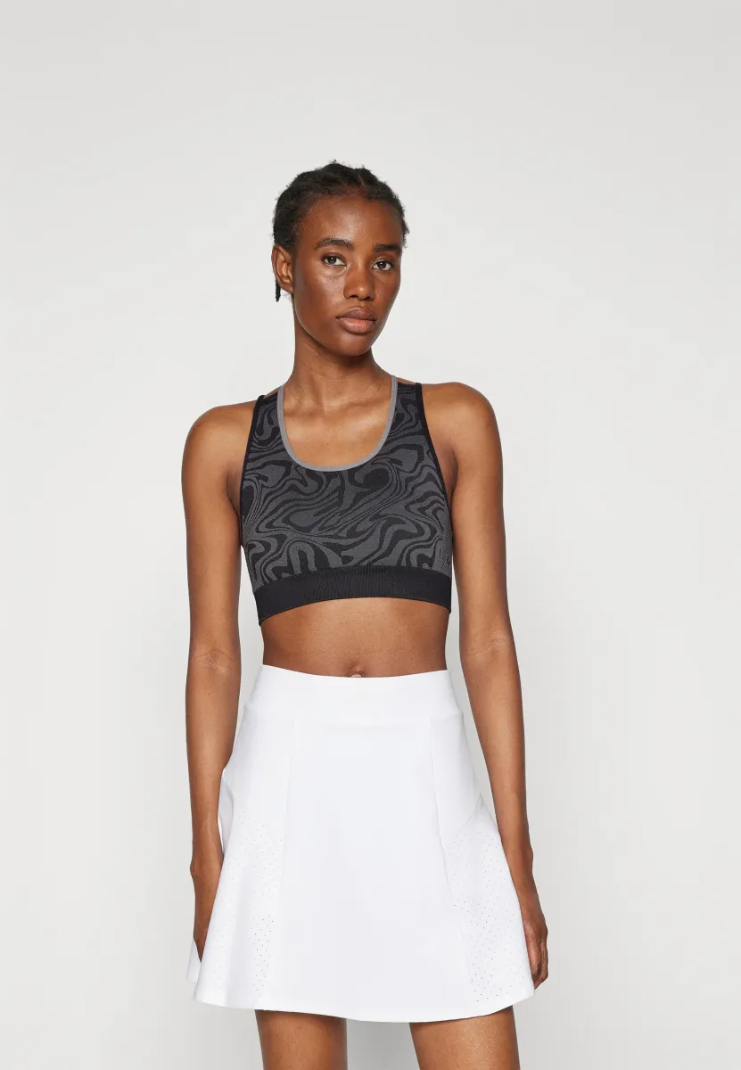 MEDIUM SUPPORT SPORTS BRA WITH SPAGHETTI CROSS BACK STRAPS - Top - dark grey