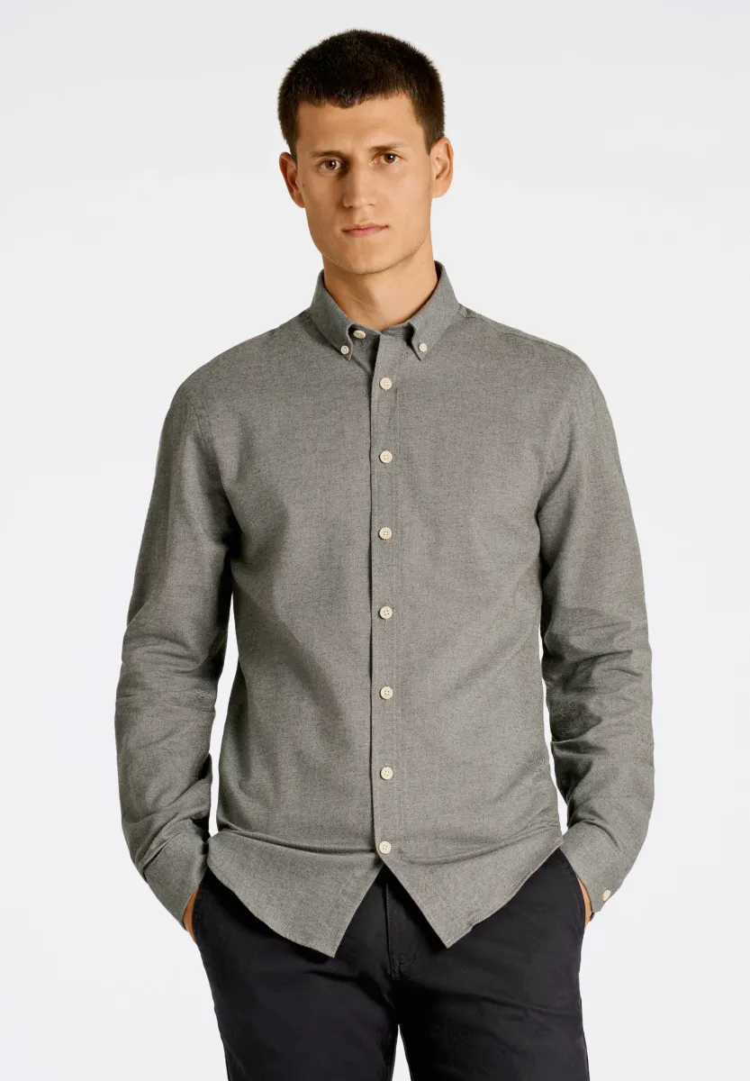 MELANGE BRUSHED SHIRT - Hemd - grey