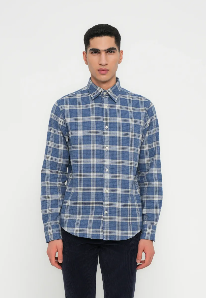 MELANGE CHECK  - Hemd - denim blue melange